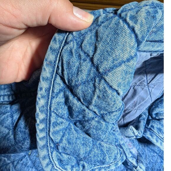 Vtg 1990s New Direction Quilted Denim Floral Embroidered Button Up Jacket 3X - Picture 4 of 5